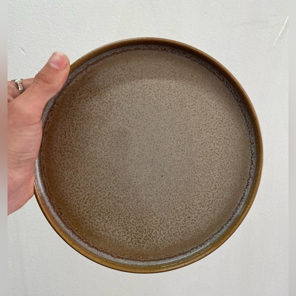CB2 Prado Tan Brown Salad Plate w Reactive Glaze Stoneware Organic Minimal - Picture 2 of 3